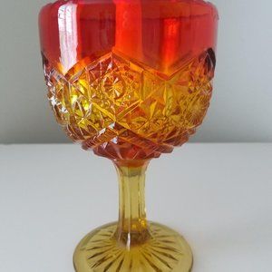 Vintage Amberina Glass Candle Holder